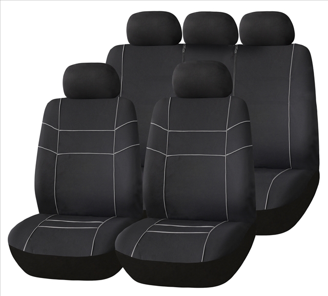  SET COMPLET HUSE SCAUNE (FATA+SPATE) NEGRU-ALB VECTOR