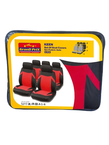  SET HUSE SCAUNE FATA-SPATE NEGRU/ROSU KEEN