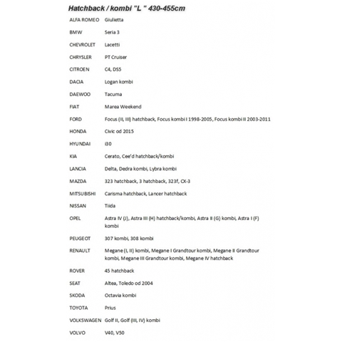  PRELATA AUTO ANTI-GRINDINA PENTRU HATCHBACK/ESTATE MARIMEA L 430-455X150X137CM