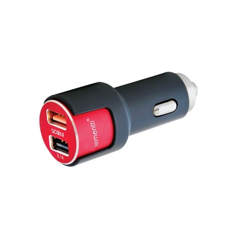  INCARCATOR AUTO QUALCOMM 3.0 DUAL USB TYPE-C NEGRU-ROSU 3.1A-T.VERDE 0.1 LEI/BUC