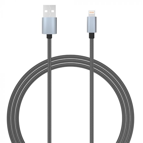  CABLU USB MFI LIGHTNING GRI 1.5M IMPLETITURA TEXTILA-T.VERDE 0.1 LEI/ BUC LEMONTTI