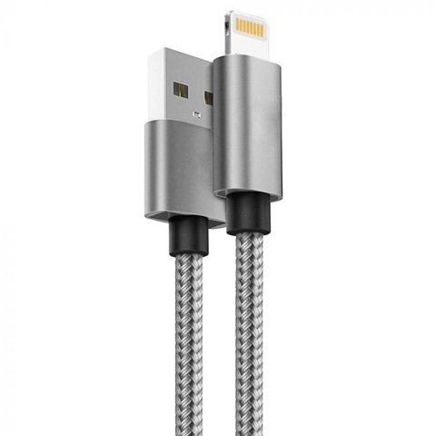  CABLU USB MFI LIGHTNING GRI 1.5M IMPLETITURA TEXTILA-T.VERDE 0.1 LEI/ BUC LEMONTTI
