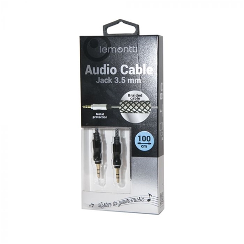  CABLU AUDIO JACK 3.5MM NEGRU 1M IMPLETITURA TEXTILA-T.VERDE 0.1 LEI/ BUC LEMONTTI