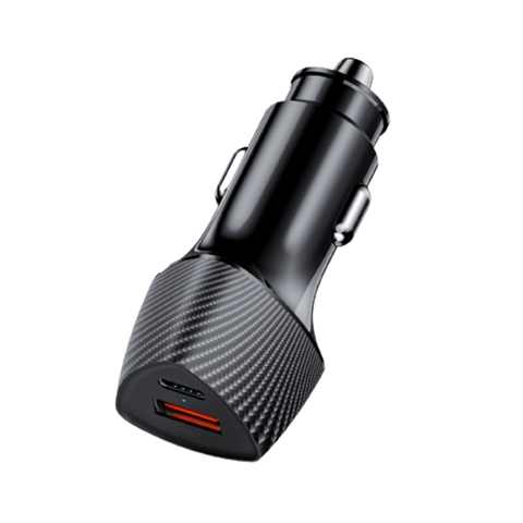  INCARCATOR AUTO SUPER FAST 48W NEGRU CU 2 PORTURI PD TYPE-C 30W SI USB-A QC3.0