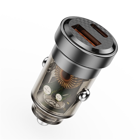  INCARCATOR AUTO FAST CHARGE 45W CU 2 PORTURI PD TYPE-C 45W SI USB-A QC3.0 LEMONTTI