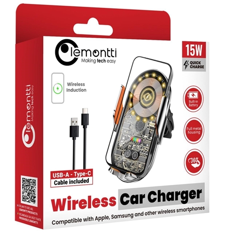  SUPORT AUTO CU INCARCARE WIRELESS 15W PRINDERE LA VENTILATIE LEMONTTI