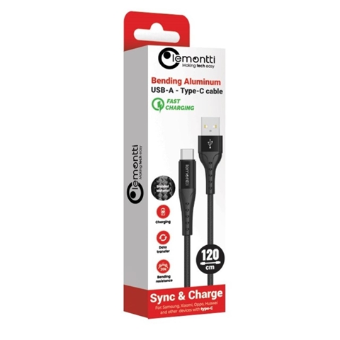 CABLU INCARCARE RAPIDA USB-A LA TYPE-C 1.5M NEGRU LEMONTTI