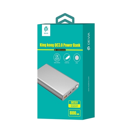  POWER BANK - ACUMULATOR EXTERN DUAL USB GRI 8000MAH INCARCARE RAPIDA QC3.0 DEVIA