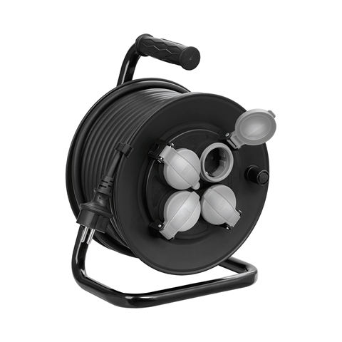  ROLA PRELUNGITOR ELECTRIC CU TAMBUR SI MANER 4 PRIZE CABLU-3X1.5MM L-25M LENA