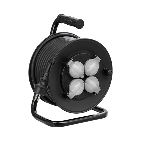 ROLA PRELUNGITOR ELECTRIC CU TAMBUR SI MANER 4 PRIZE CABLU-3X2.5MM L-40M LENA