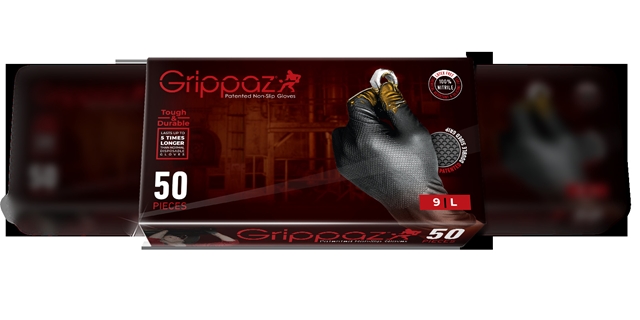  CUTIE 50 BUC MANUSI NITRIL TEXTURATE NEGRE MARIMEA 11/XXL GRIPPAZ