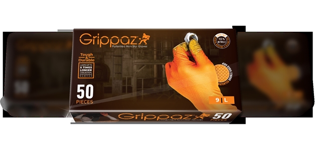  CUTIE 50 BUC MANUSI NITRIL TEXTURATE PORTOCALIU MARIMEA 8/M GRIPPAZ