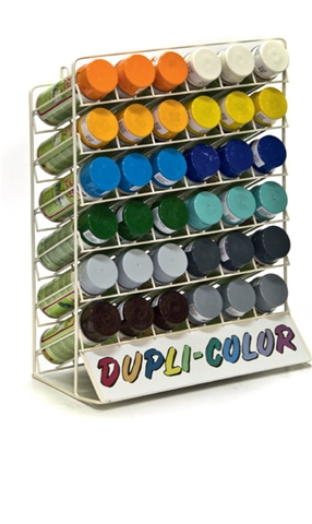  STAND PREZENTARE ECHIPAT CU 36 DE SPRAY-URI VOPSEA RETUS AUTO DUPLI-COLOR