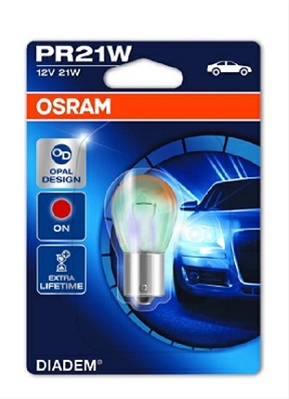 BLISTER 1 BEC 12V21W PR21W CLAR-ROSU DIADEM LS OSRAM