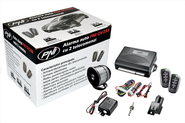  ALARMA AUTO CU 2 TELECOMENZI SI INCHIDERE CENTRALIZATA PNI
