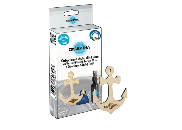  ODORIZANT AUTO FORMA ANCORA CU ESENTA BLACK MIST 30 ML OMERTHA