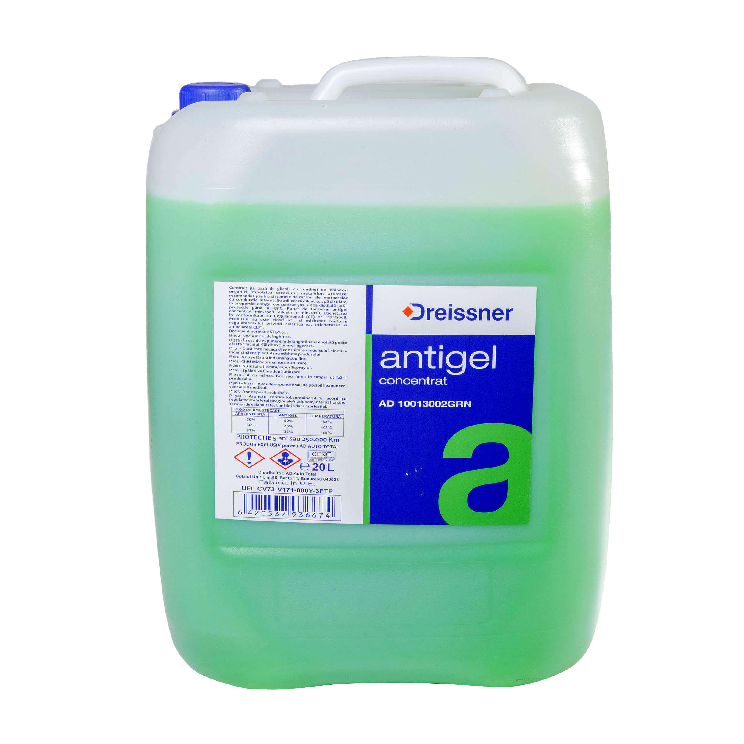  ANTIGEL VERDE CONCENTRAT 20L
