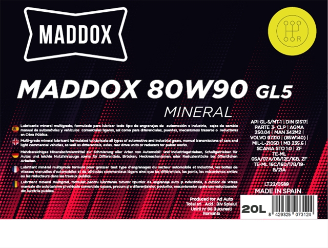  MADDOX 80W90 GL5 20L