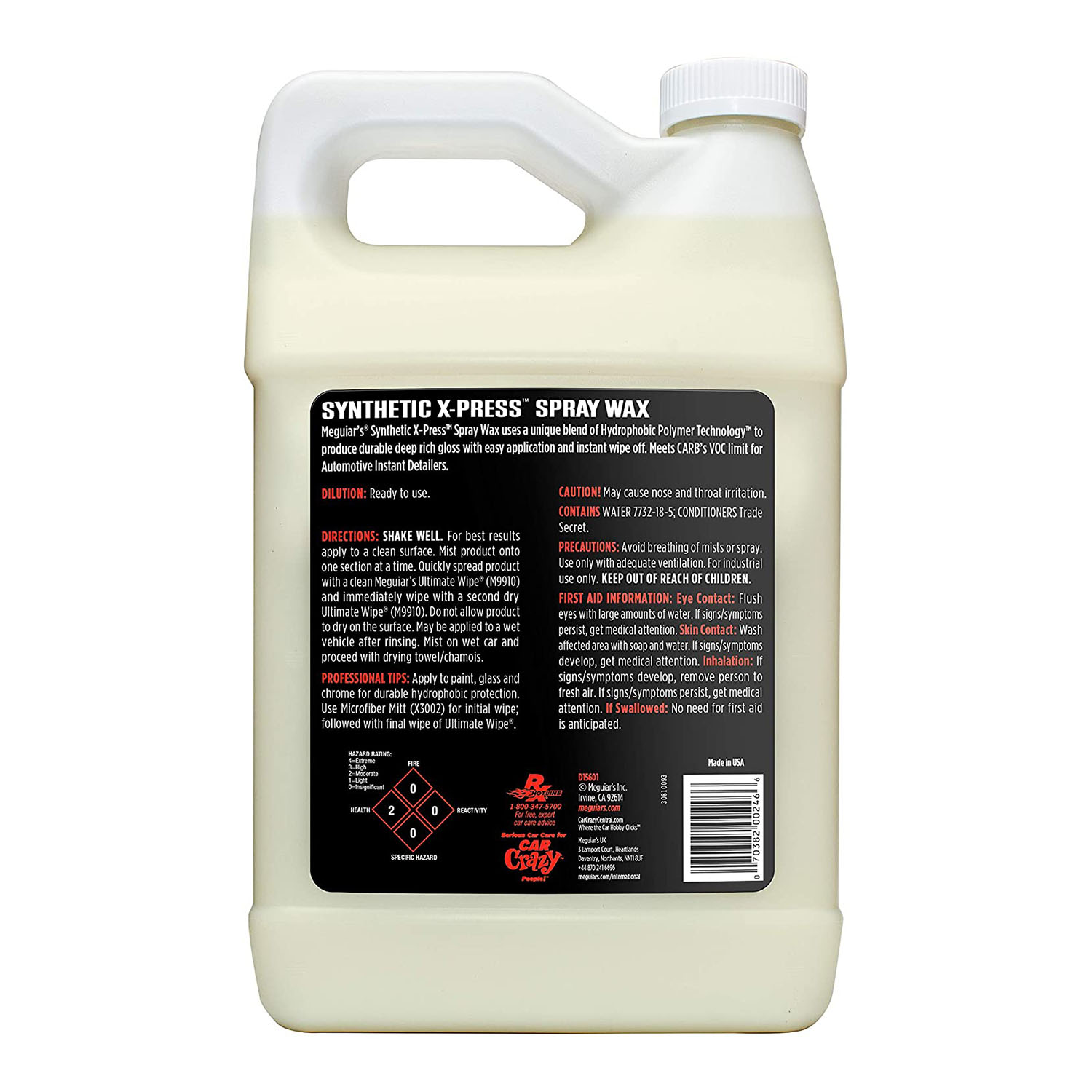 CEARA SINTETICA PENTRU PROTECTIE, 3.78 L, SYNTHETIC X-PRESS SPRAY WAX - MEGUIARS