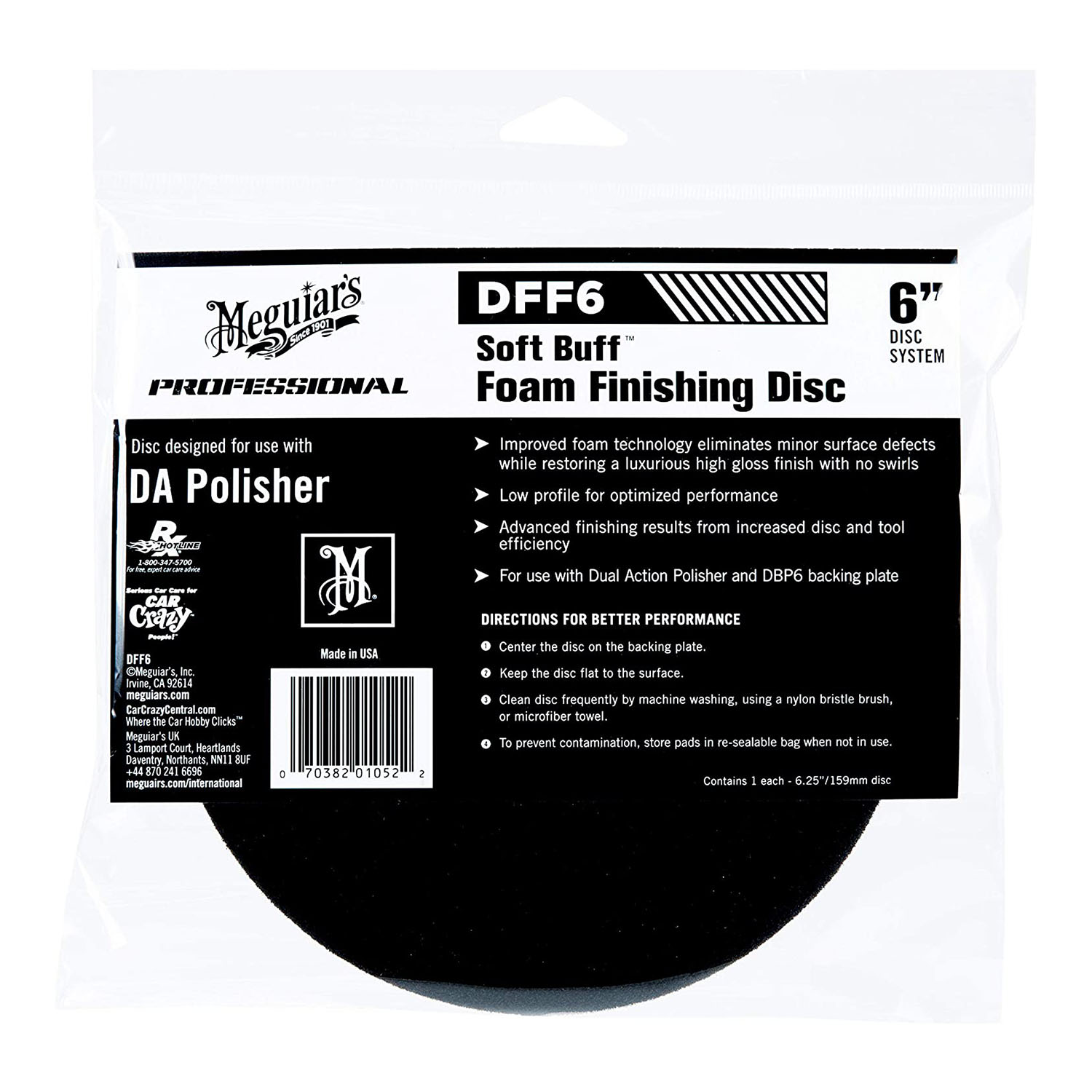  BURETE POLISHAT FINISARE DE 6, 152.4 MM, FOAM FINISHING DISC 6 - MEGUIARS