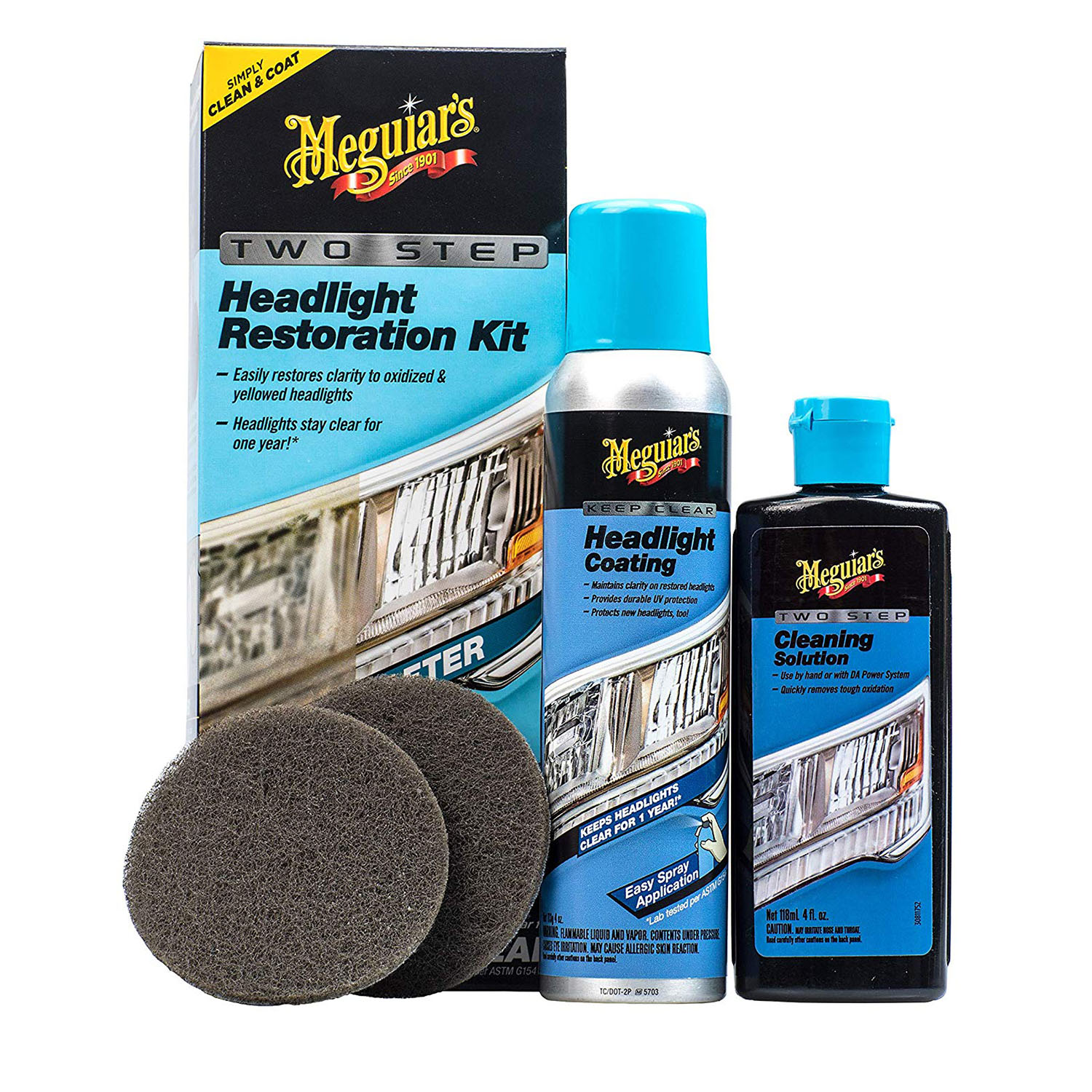  KIT POLISH FARURI, TWO STEP HEADLIGHT RESTORATION - EU - MEGUIARS