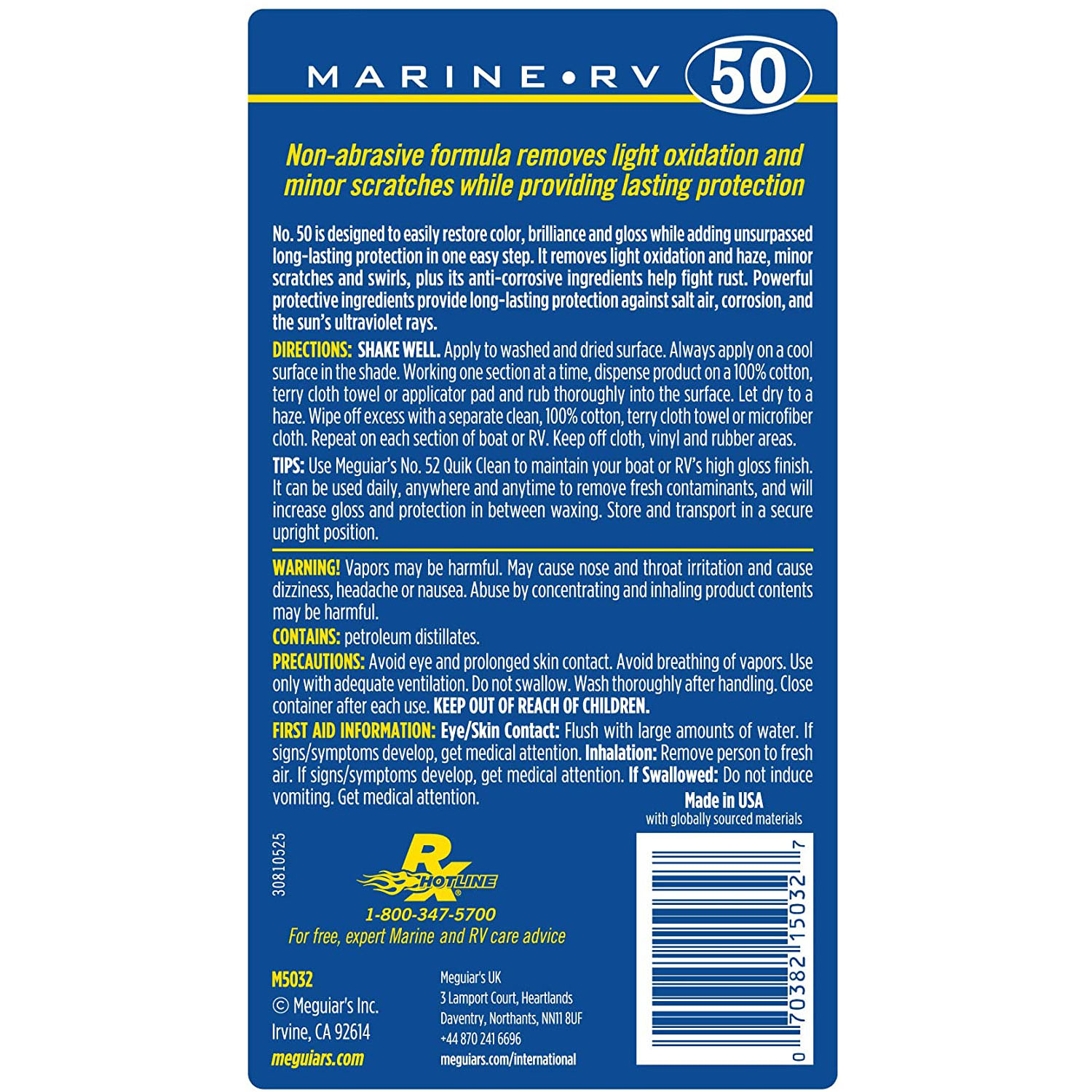  CEARA LICHIDA AMBARCATIUNI 946 ML BOAT/RV CLEANER WAX LIQUID MEGUIARS