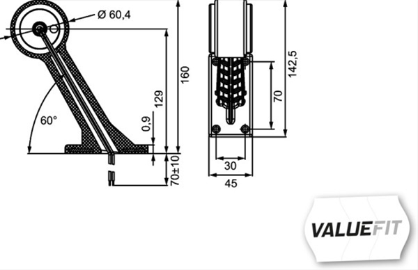  LAMPA GABARIT DREAPTA CU LED,LUNGA,STG. MONTARE VERTICALA