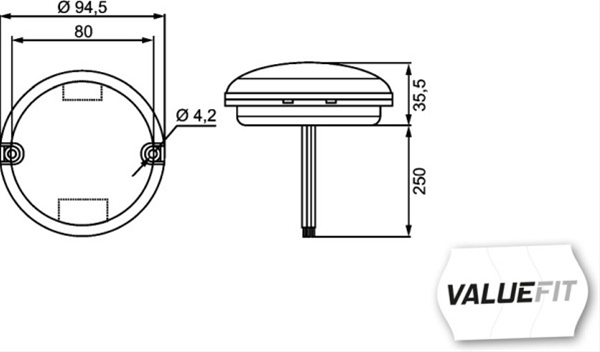  LAMPA SEMNAL FATA/SPATE ROTUNDA CU LED