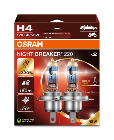  SET 2 BECURI H4 12V NIGHTBREAKER 220%