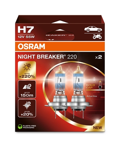  SET 2 BECURI H7 12V NIGHTBREAKER 220%