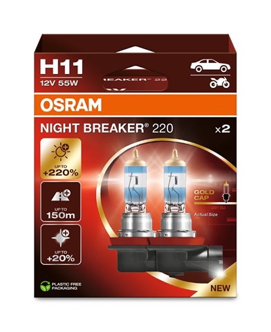  SET 2 BECURI H11 12V NIGHTBREAKER 220%